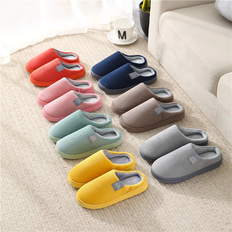Womens Home Slipper Female Winter Warm Plush Cotton Anti Skid Indoor Fuzzy Non Slip Room House Floor Shoes Male Men 2024 New