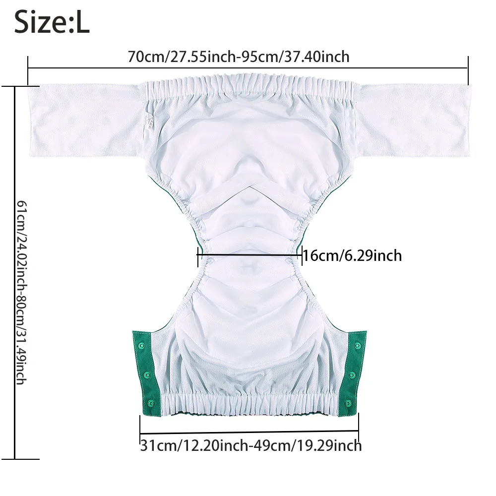 Cotton Adult Cloth Diapers Waterproof Old Man's Diaper Pants Reusable Diapers Trouser Pocket Washable Breathable Colth Diapers 3