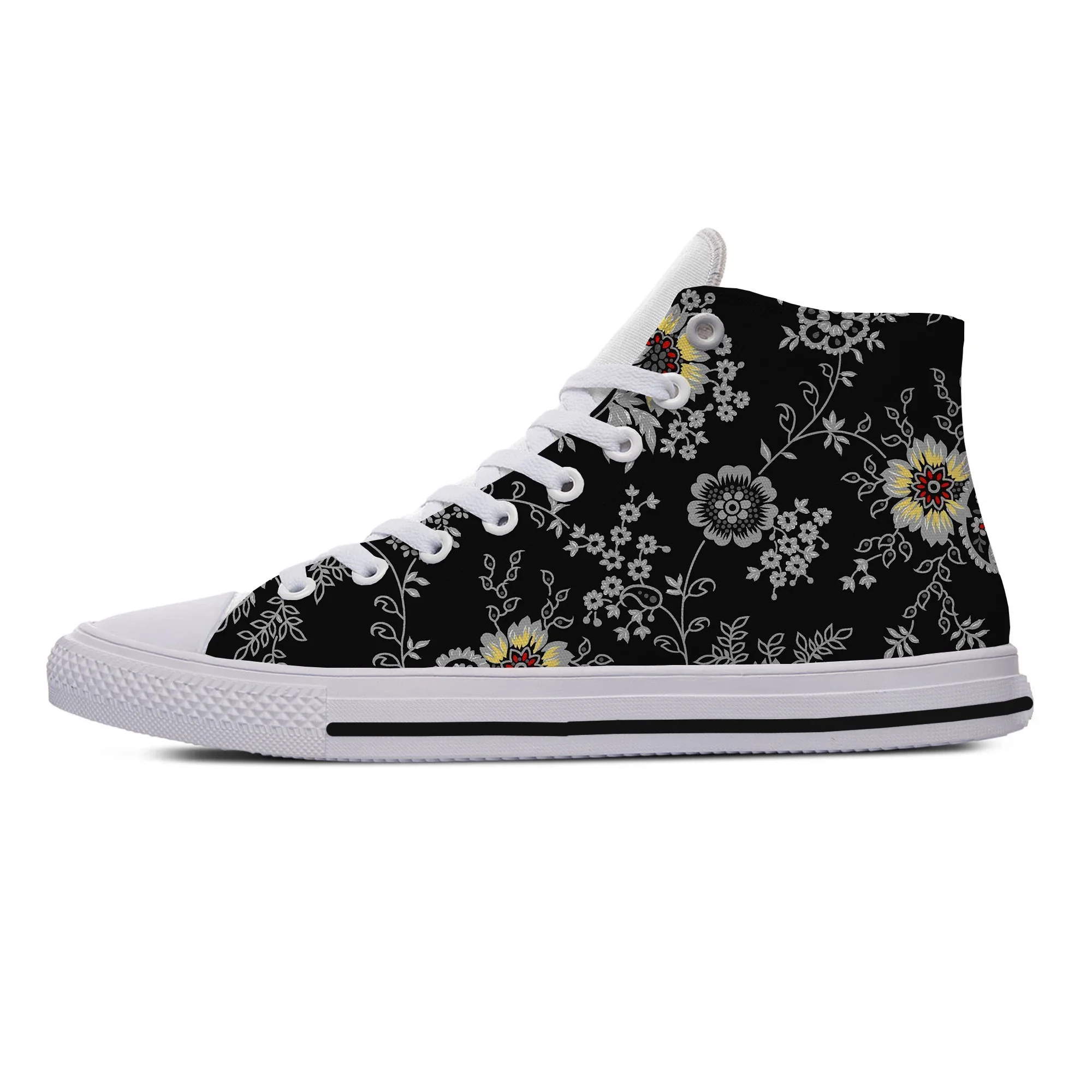 Cool Fashion Woman Man Lightweight Sneakers Casual Board Shoes High Quality Hot Classic High Top Canvas Shoes Floral Shoes