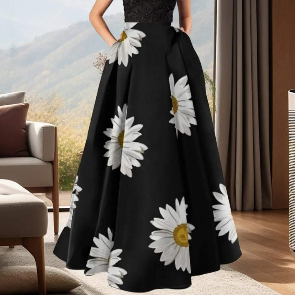 

Длинная юбка с завышенной талией, юбка макси с цветочным принтом в богемном стиле для женщин, трапециевидная юбка с завышенной талией, из мягкой ткани для вечеринки, выпускного, пляжа