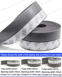 Weatherproof Self - Adhesive Door and Window Seal Strip - 35mm Width (Grey)