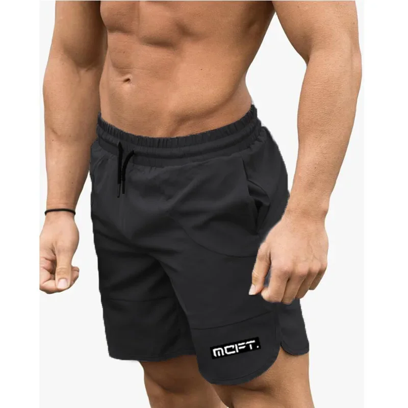 Men's Fitness Running Pants Summer Black Stretch Breathable Cool Shorts 3