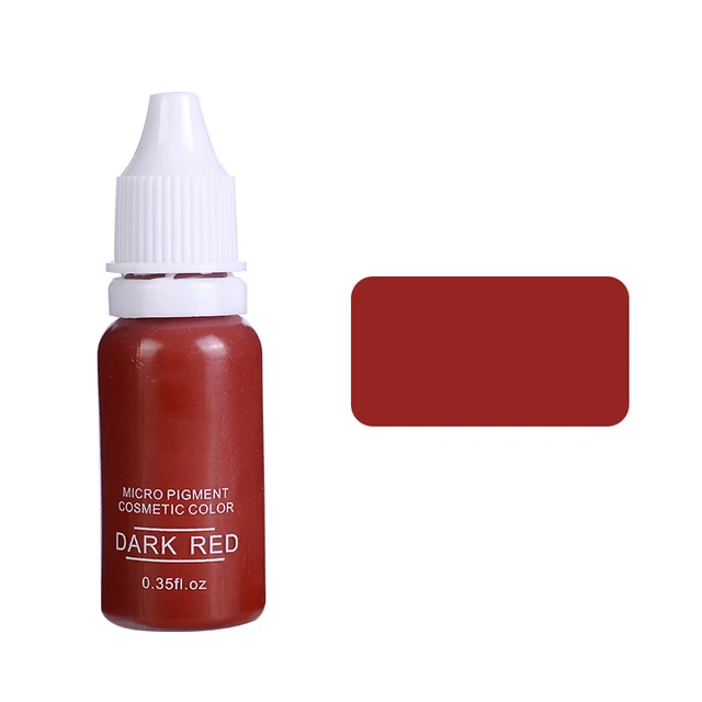 15ml Tattoo Ink Set Permanent Makeup Eyebrow Lips Eye Line Tattoo Color Microblading Pigment for Body Beauty Tattoo Art Supplies Dark Red