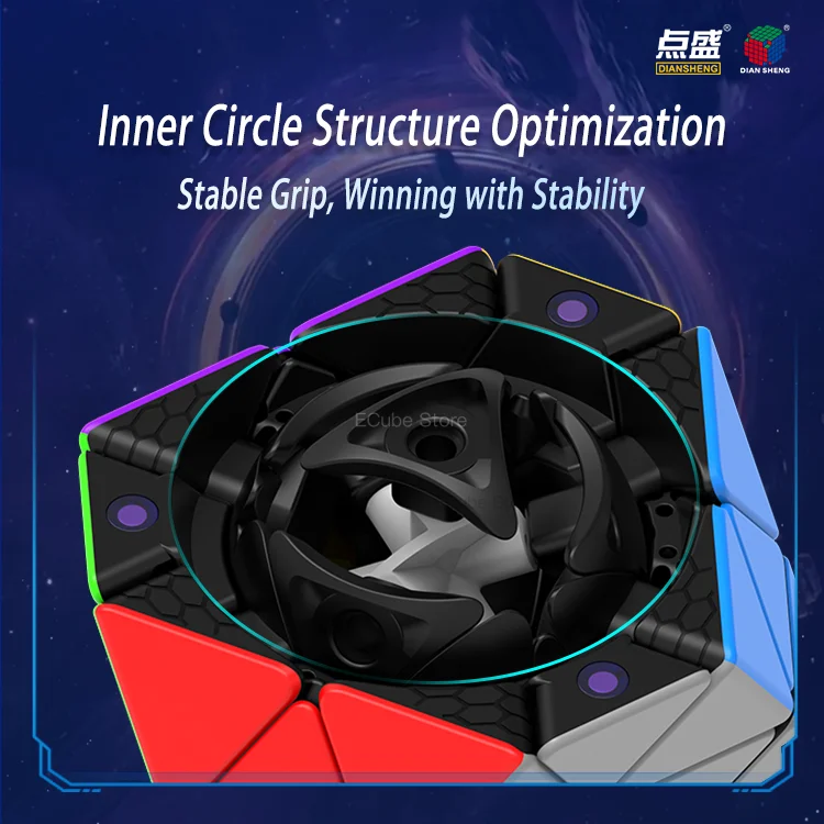 [ECube] Diansheng FTO Magnetic Cube Galaxy Cluster Face Turning Octahedron Magnetic Magic Speed  Educational Puzzle Toy Gift 4