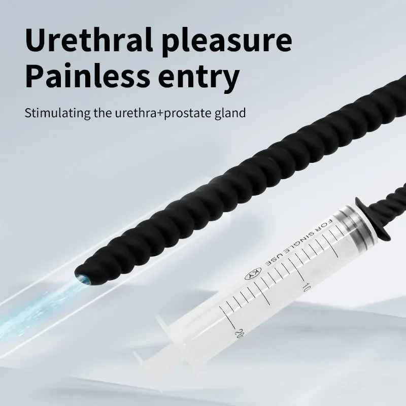 Urethral Dilator Male Spray/Washing Syringe Urethral Plug Urethra Dil Sounding Penis Plug Urethra Stimulate Dilator Masturbation Rod Sex Toy