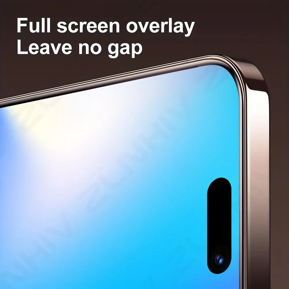 2 قطعة غطاء كامل حامي الشاشة آيفون 17 16 15 14 برو ماكس الهواء 16e 15 14 زائد 13 12 11 برو XR XS 9H صلابة الزجاج المقسى