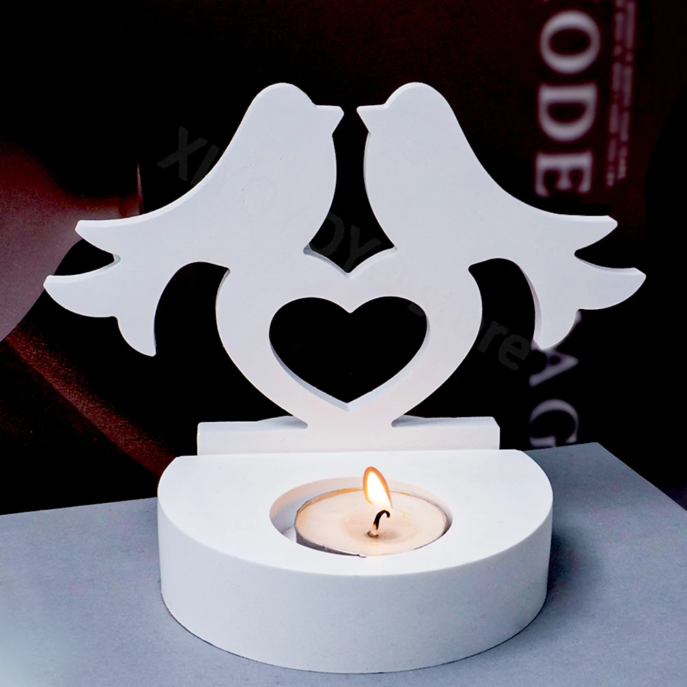 Silicone Mold Love Bird Candlestick Mold for Home Decor