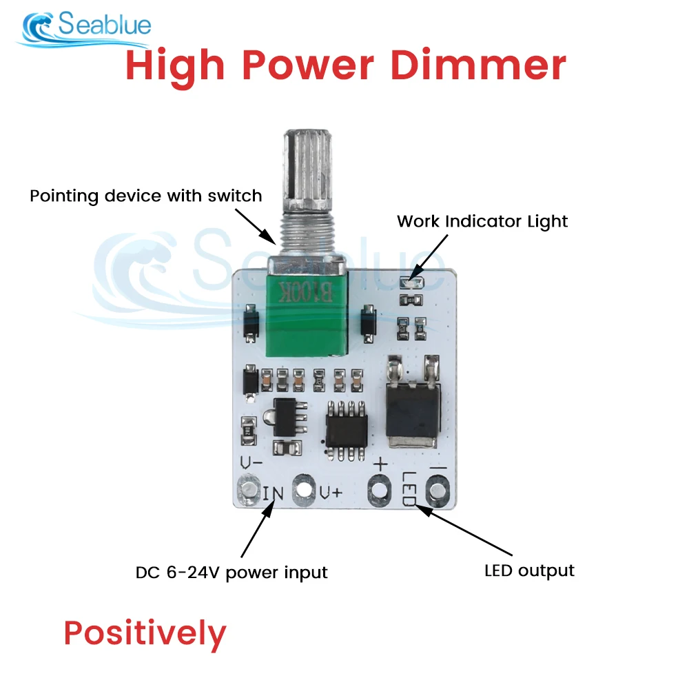 DC6-24V LED Mini Dimmer Constant Voltage Light Bar Microscope Live Fill Light Small Desk Lamp Knob Potentiometer Stepless Module led dimmer switch,led dimmer controller,lamp dimmer