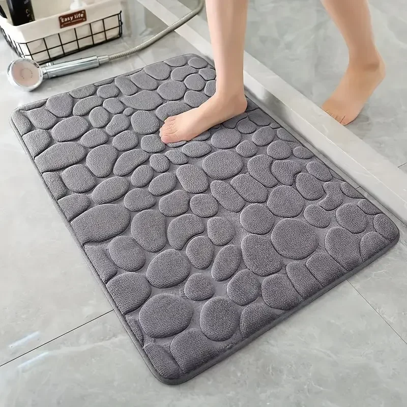 Embossed Cobblestone 3D Non-Slip Quick-Dry Bath Mat