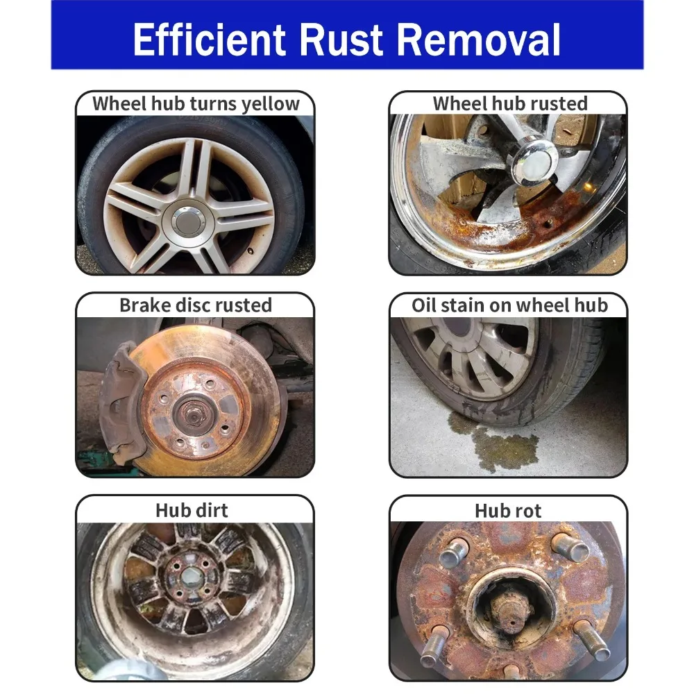 Car Rust Remover Auto Exhaust Pipe Rust Derusting Spray Quickly Wheel Hub Care Clean Metal Iron Prowder Stain Removal Agent