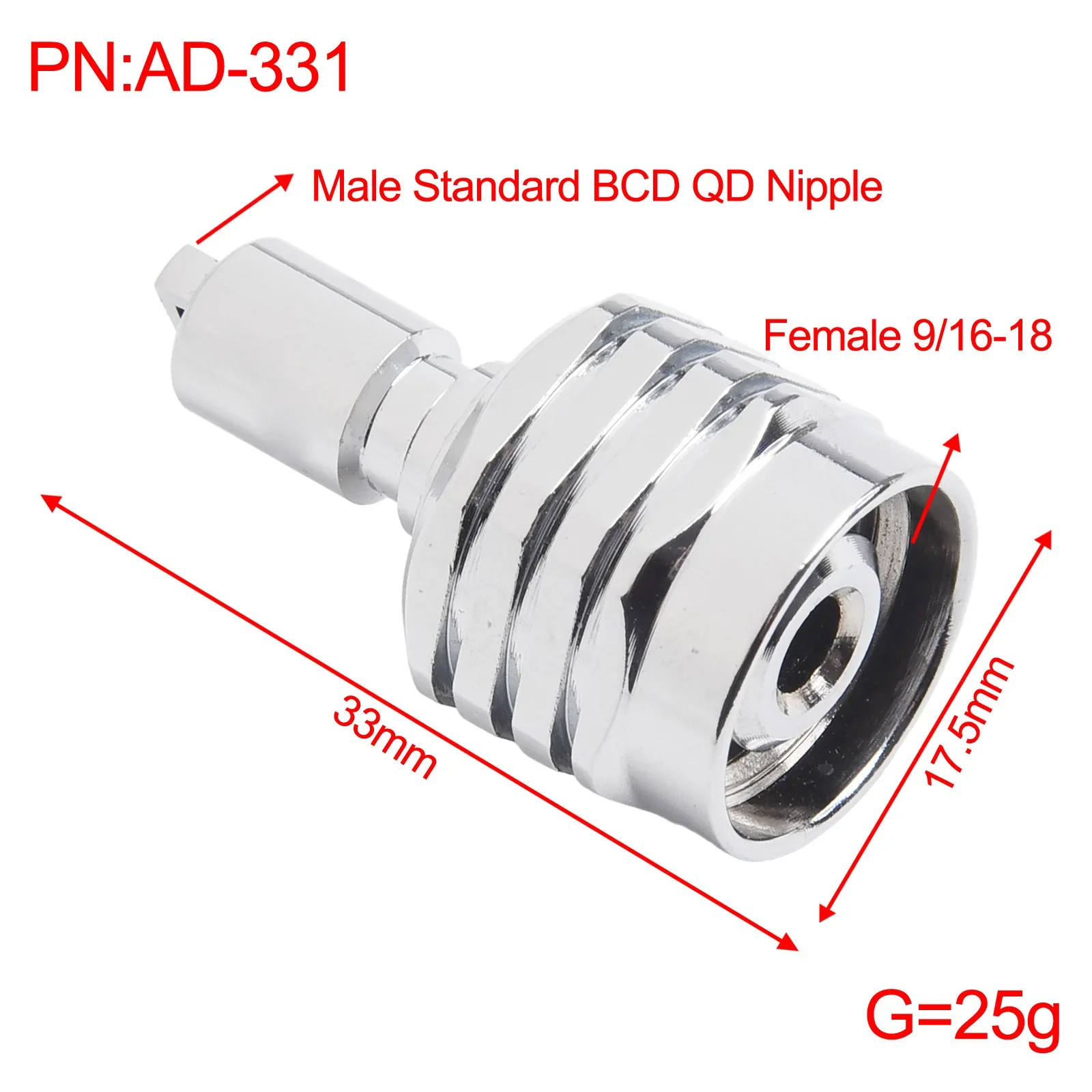 Scuba Connector Male To Female Parts Quick Release Accessories Adaptor For Regulator Scuba Tools UNF