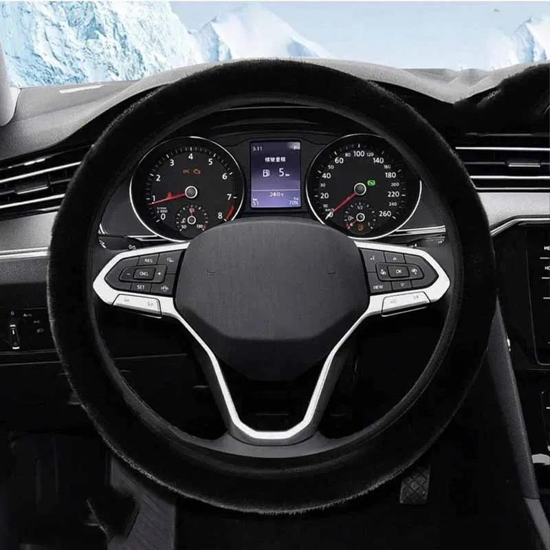 Universal Fluffy Winter Steering Protector 1
