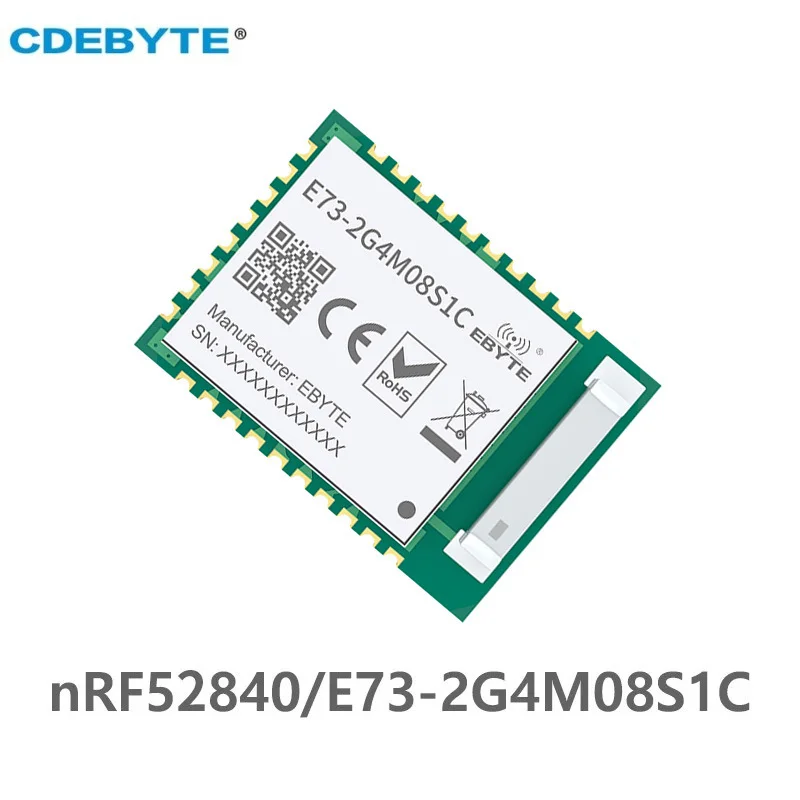 NRF52840 2.4GHz BLE 4.2 5.0 모듈, IO 포트 8dBm SMD 세라믹 안테나 모듈, CE FCC RoHs 인증 CDEBYTE E73-2G4M08S1C