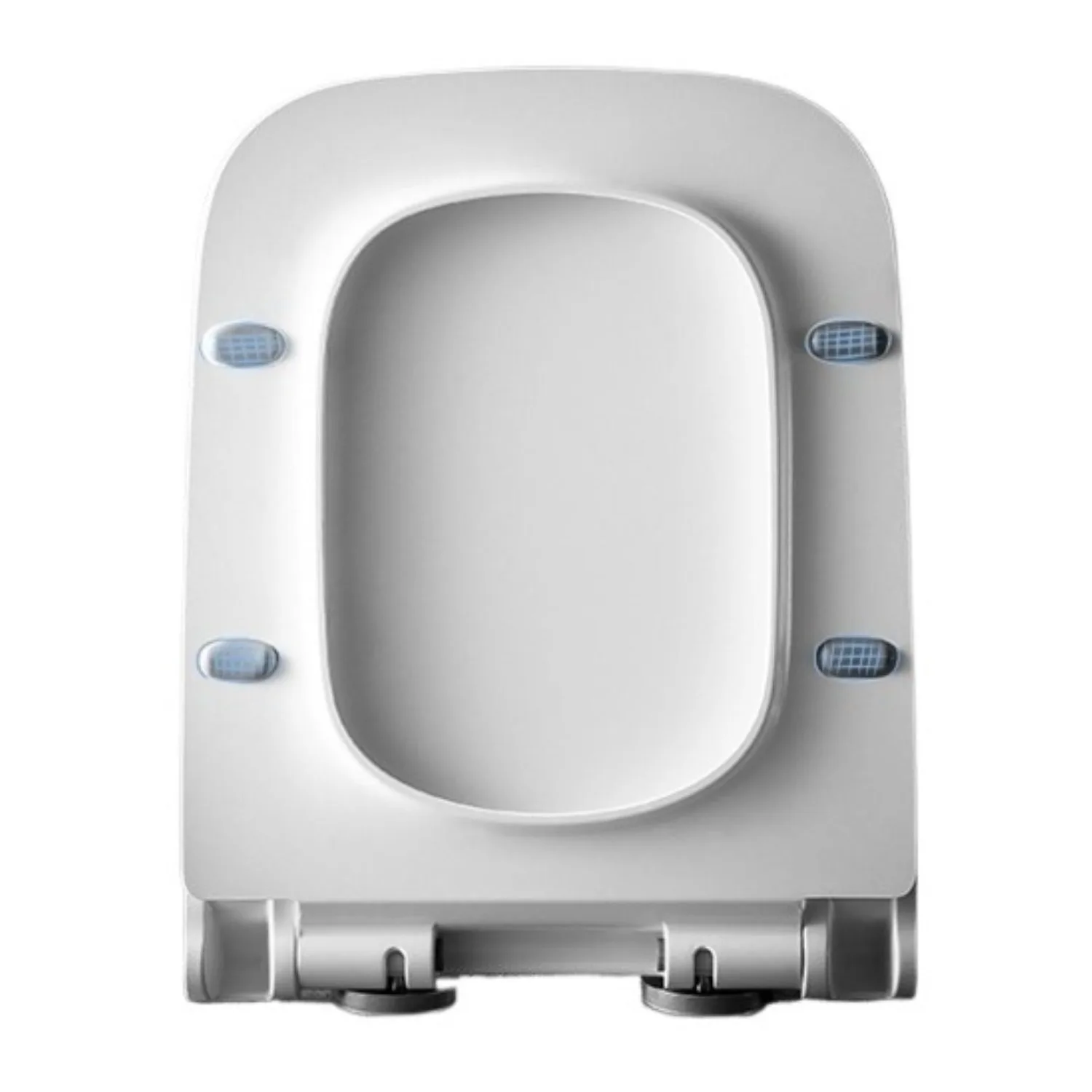 두꺼운 우레아 포름알데히드 변기 시트, 듀라빗 사각형 클래식 변기 상단 장착형 슬로우 드롭 미끄럼 방지 기능 호환