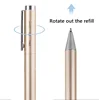 7pcs Metal Gel Pen Set 0.5mm Deli Roller type Black Ink Ballpoint Pen Replaceable Refill School Stationery Office Supplies 4