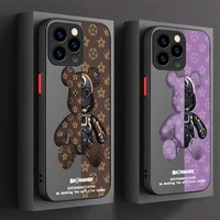 Fashion Robot Bear Phone Case For iPhone 17 Air 15 16E 16 14 13 12 11 Pro Max XR 7 8 Plus SE 2020  Shockproof Matte Hard Cover