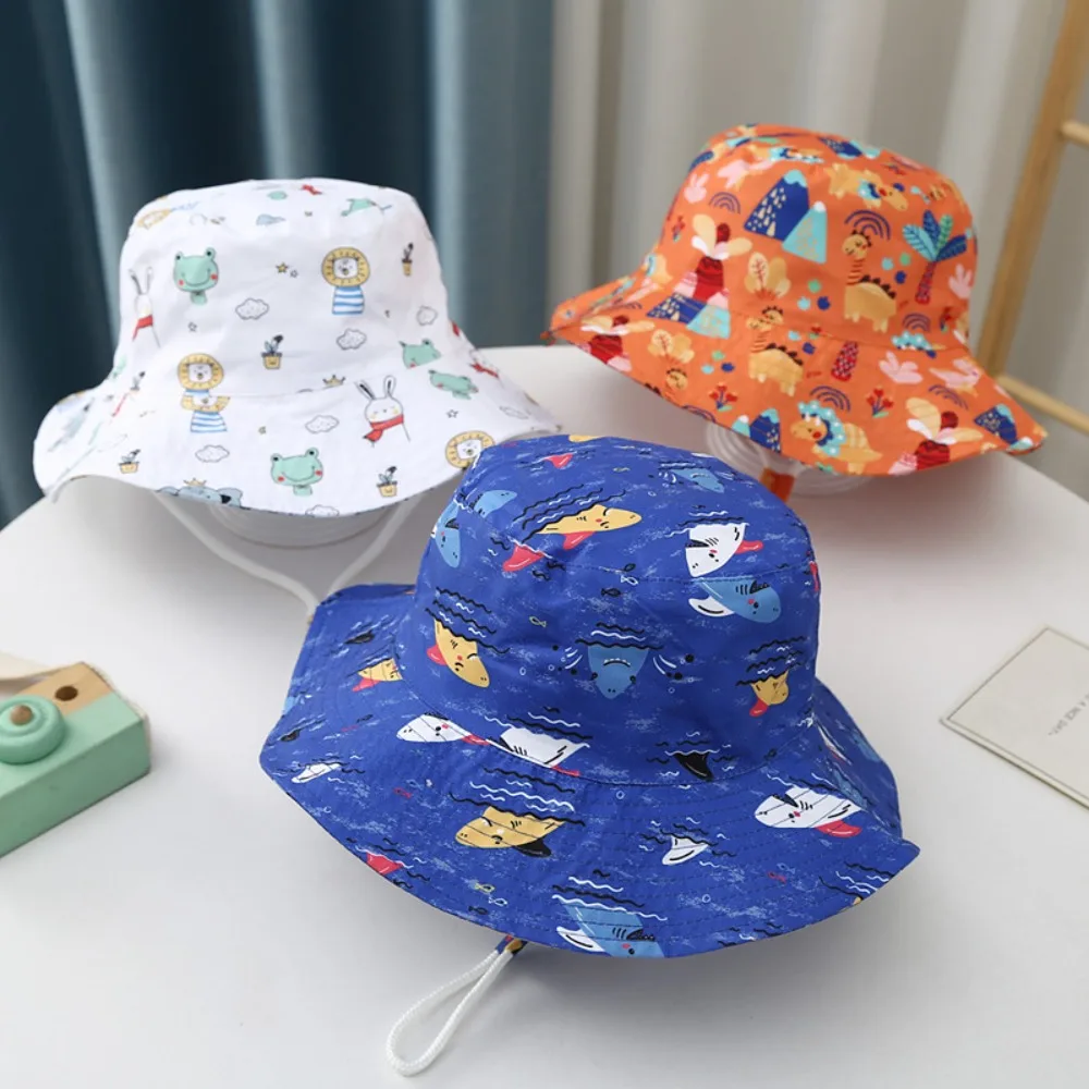 

UV Protection Baby Sun Hat Cute Cotton Large Brim Sun Cap Children 2-4 Years Kids Fisherman Cap Boy Girl