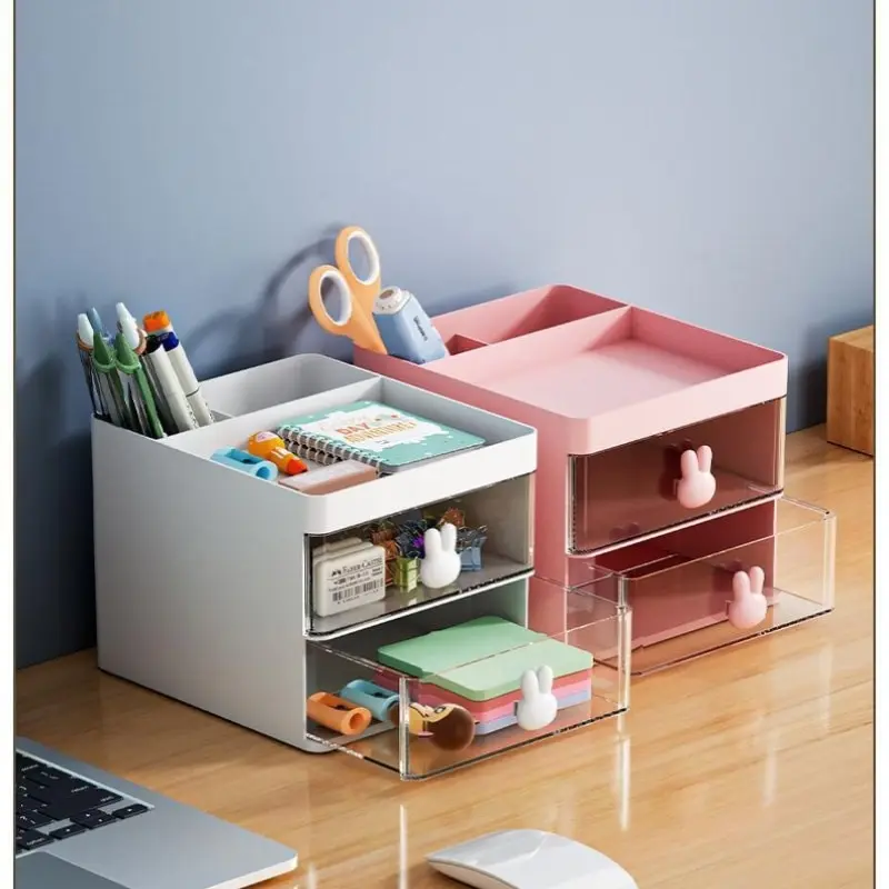 Desktop Storage Shelf Stationery Organizer Desktop Storage Box Desktop Storage Kit Stationery Storage Box Small Desk Organizer with Drawer