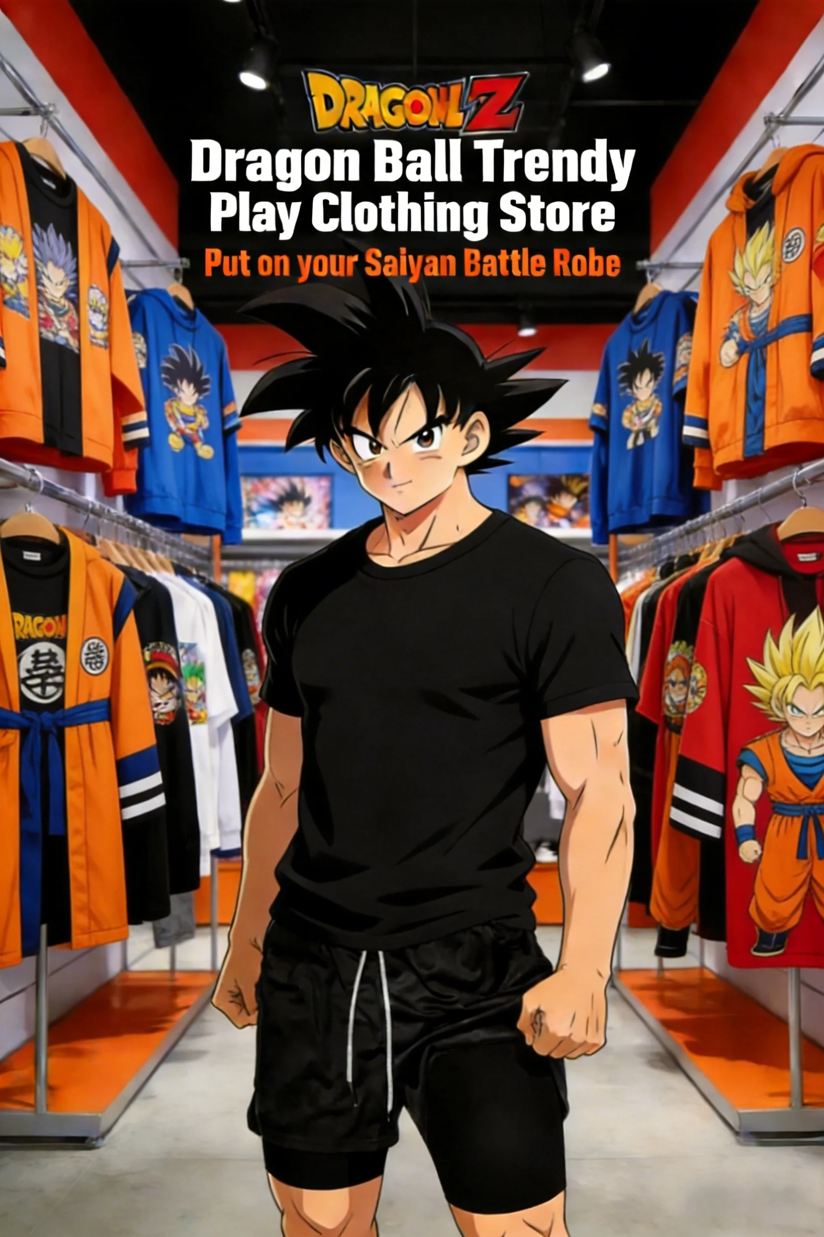 2026 Sommer Dragon Ball Herren-Shorts, Doppelte Zwei-in-Eins-Shorts, Son Goku Bedruckt, Schnelltrocknend, Fake-Two-Piece Familien-Sportshorts – Detail 1
