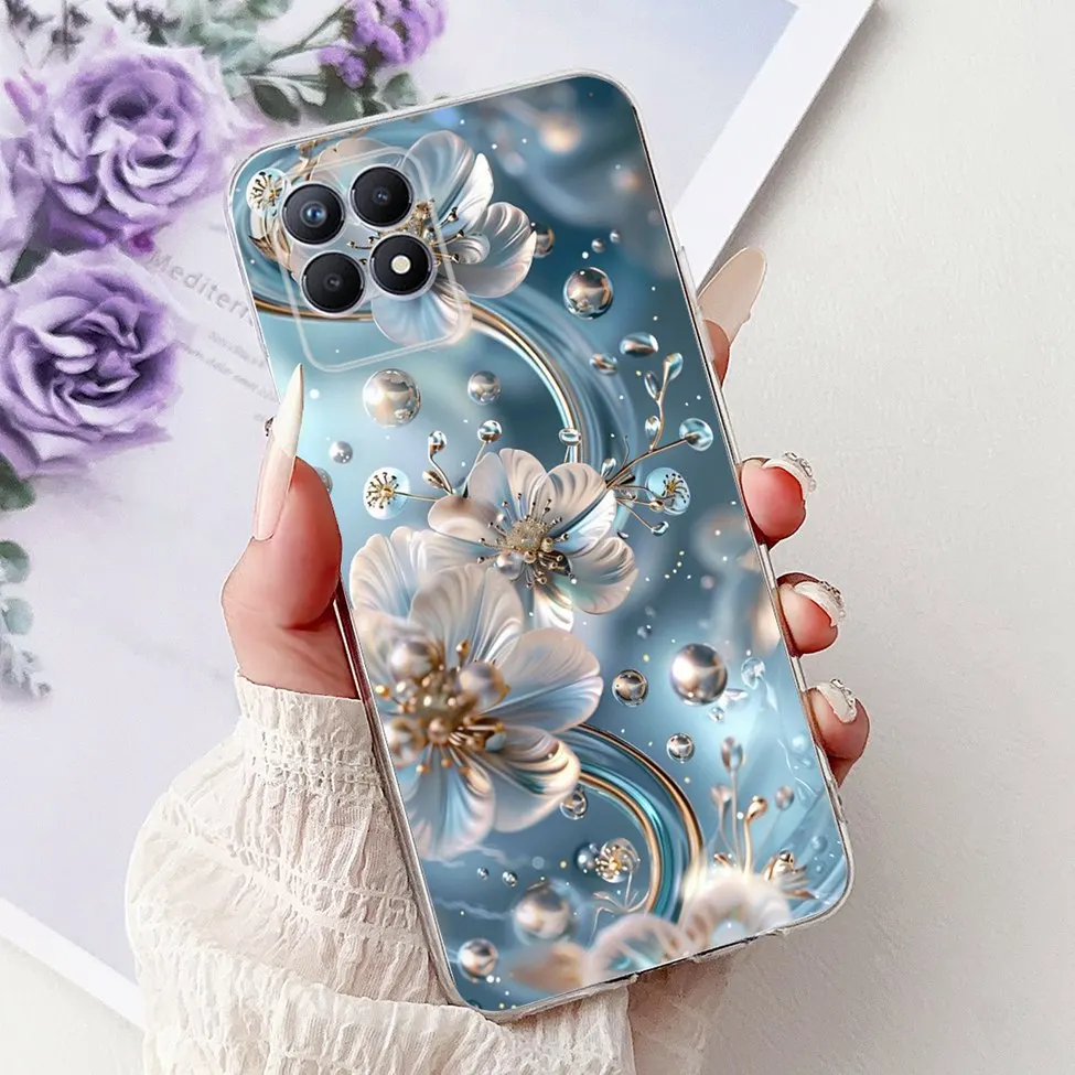 Luxury Butterfly and Love Flowers Clear Phone Case - Cool Painted Design