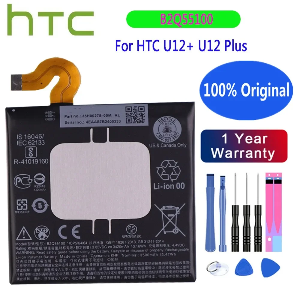 

3500mAh 100% Original B2Q55100 Battery For HTC U12 / U12 Plus U12Plus Mobile Phone Battery Batteries Bateria +Tools