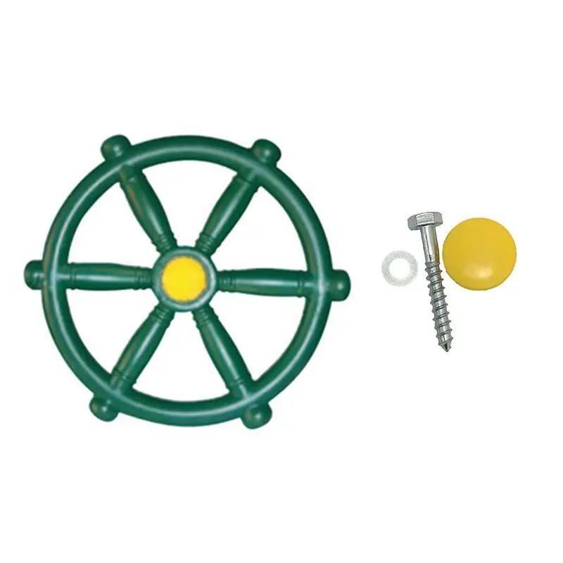 Kids Steering Wheel Toy - 10 Inch Realistic Playground Wheel, 360° Rotating PE Plastic For Swing Or Pirate Ship