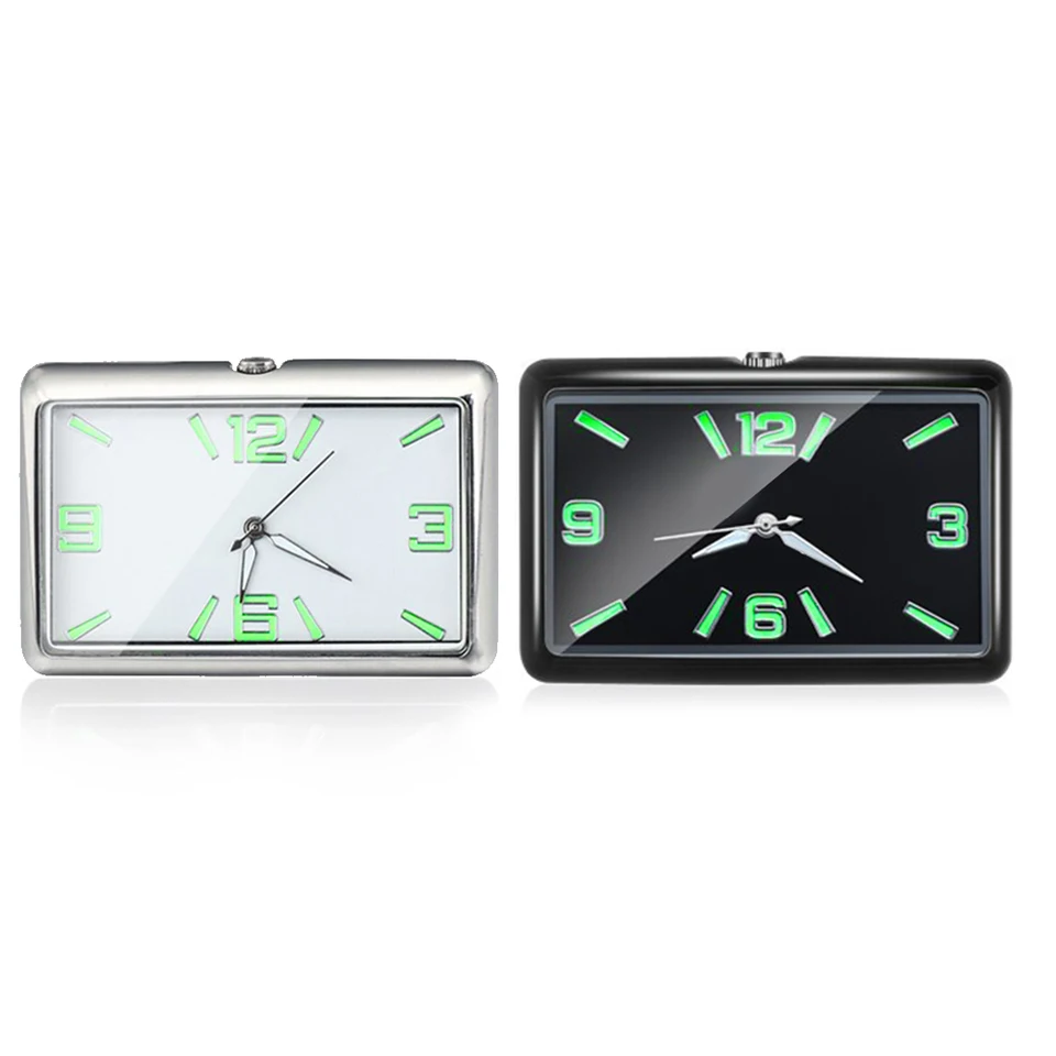 Bleu-Mini Horloge De Tableau De Bord Pour Voiture, Horloge Numérique Électronique, Support Auto