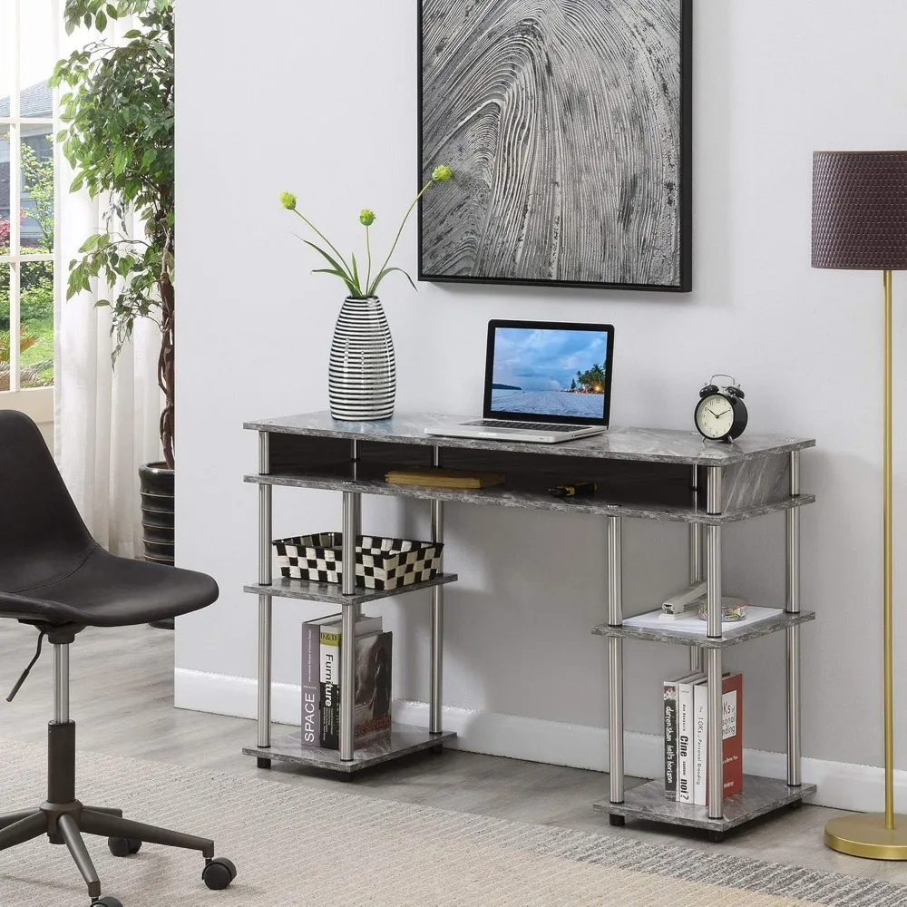 Designs2Go No Tools Desk Home Office Desk with Shelves, Corner Shelf Vanity Desk