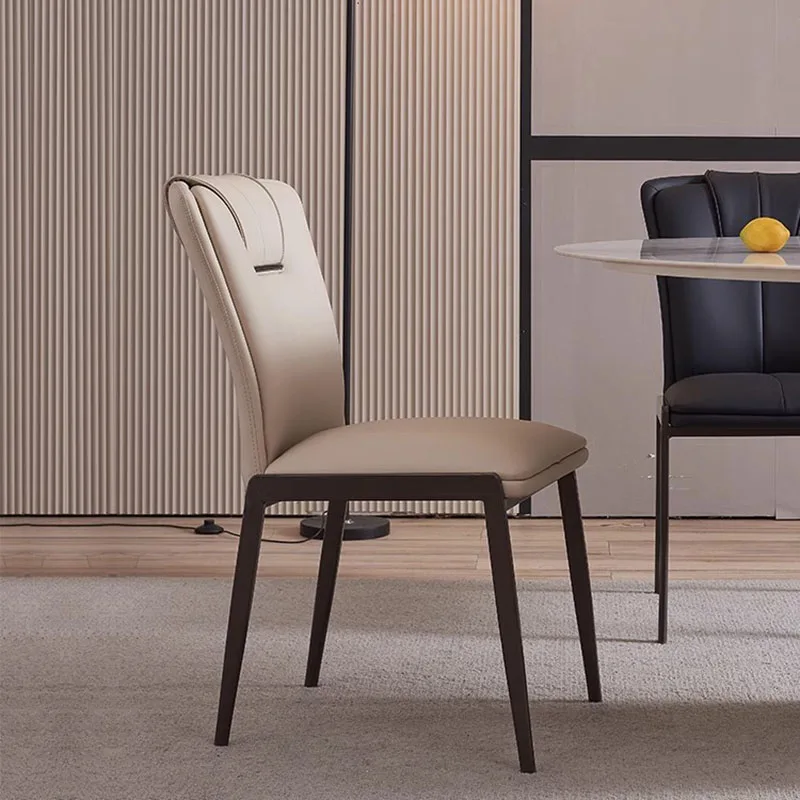 

European Luxury Dining Chairs Modern Kitchen Trendy Vintage Dining Chairs Faux Leather Upholstered Sillas De Comedor Furnitures