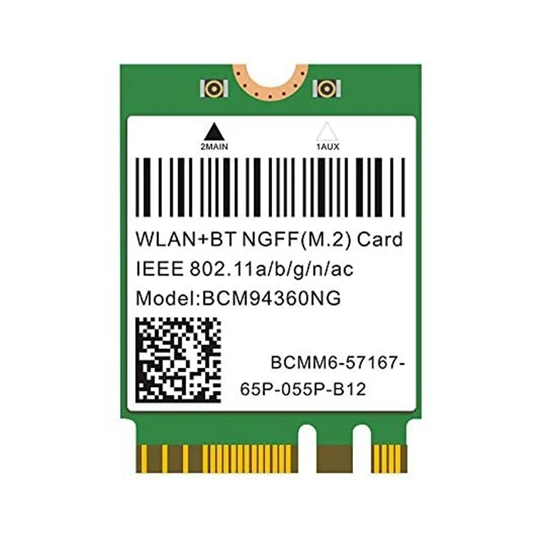 

Wi-Fi карта для Macos BCM94360NG M.2, двухдиапазонный 1200 Мбит/с, 5 ГГц, Bluetooth 4,0 802.11Ac, беспроводной адаптер, чем DW1560 BCM94352Z