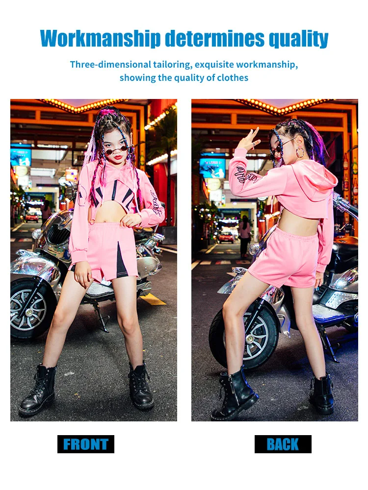 ZZL K-PoP Clothes Children'S Dance Fashion Costume Girls' Jazz Dance Performance Costume Set Children'S Street Clothes