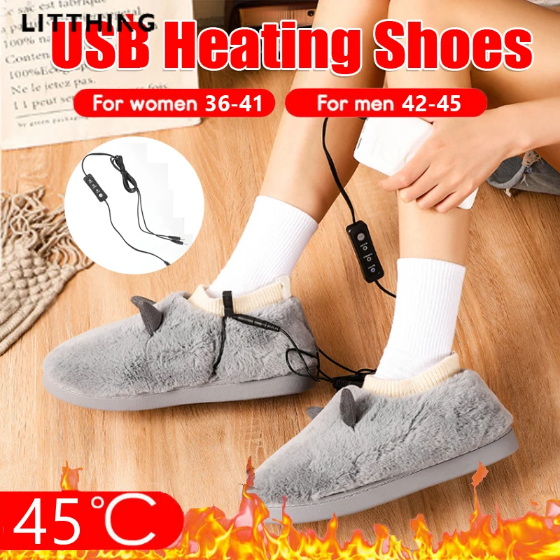 USB Foot Warmers Adjustable Temperature Heated Feet Warmer Removable