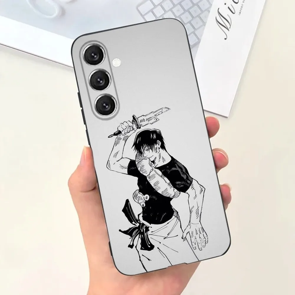 애니메이션 F-Fushiguro Toji 전화 케이스 삼성 S25,S24,S21,S22,S23,S30,Ultra,S20,Plus,Fe,Lite,Note,10,9,5G 블랙 커버