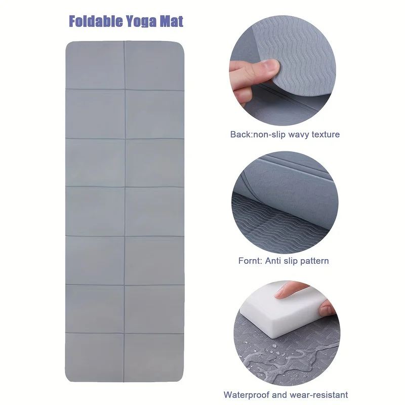 Foldable Yoga Mats Travel Non-slip Eco-friendly Lightweight Folding Exercise Mats Portable Home Gyms Out