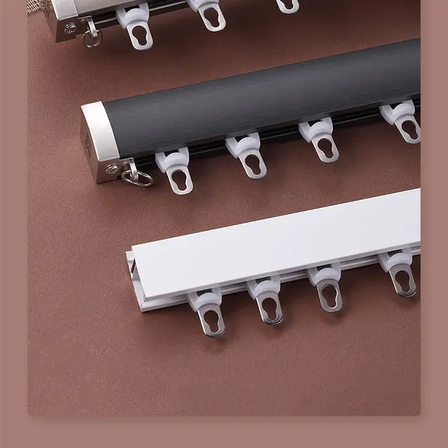 Binario Per Tende Doppio Invisibile - Da Soffitto, 2m, Scorrimento Silenzioso, Per Casa E Hotel - Foto 4