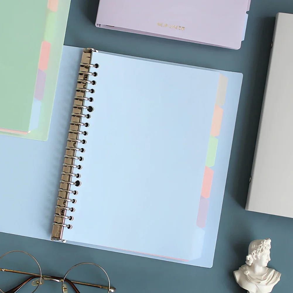 Loose Leaf Binder 60 Sheets A5/B5 Morandi Color Loose Leaf Notebook PP Cover Binder Line Refillable Office School Stationery Journal Supplies