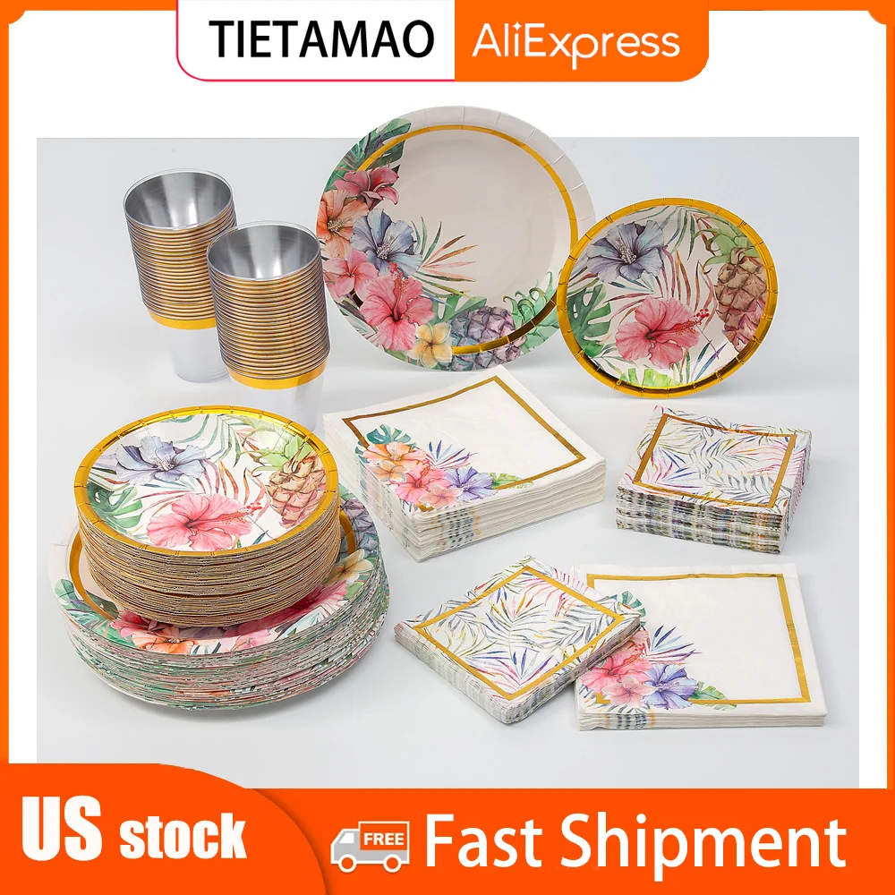 

Bulk 290 Pc. Elevated Luau Tableware Kit for 50 Guests Rapid delivery in the United States