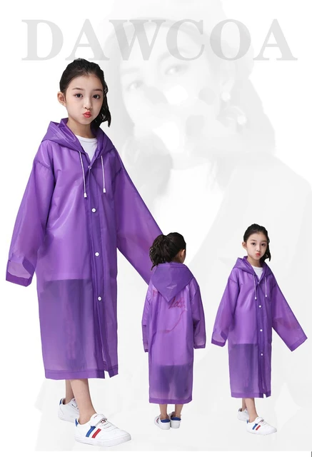 Generic Manteau de pluie réutilisables, imperméables portables EVA avec  capuche, Noir à prix pas cher