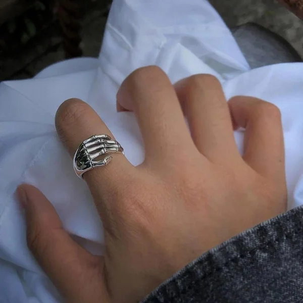 Finger Rings Simple Skull Geometric Five-finger Gothic Punk Men Women Halloween Jewelry Gift