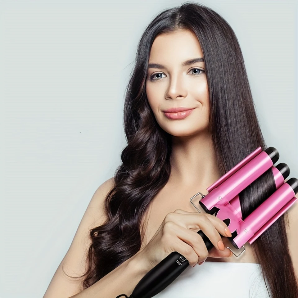 Ceramic Tourmaline Triple Barrel Curling Iron Wand