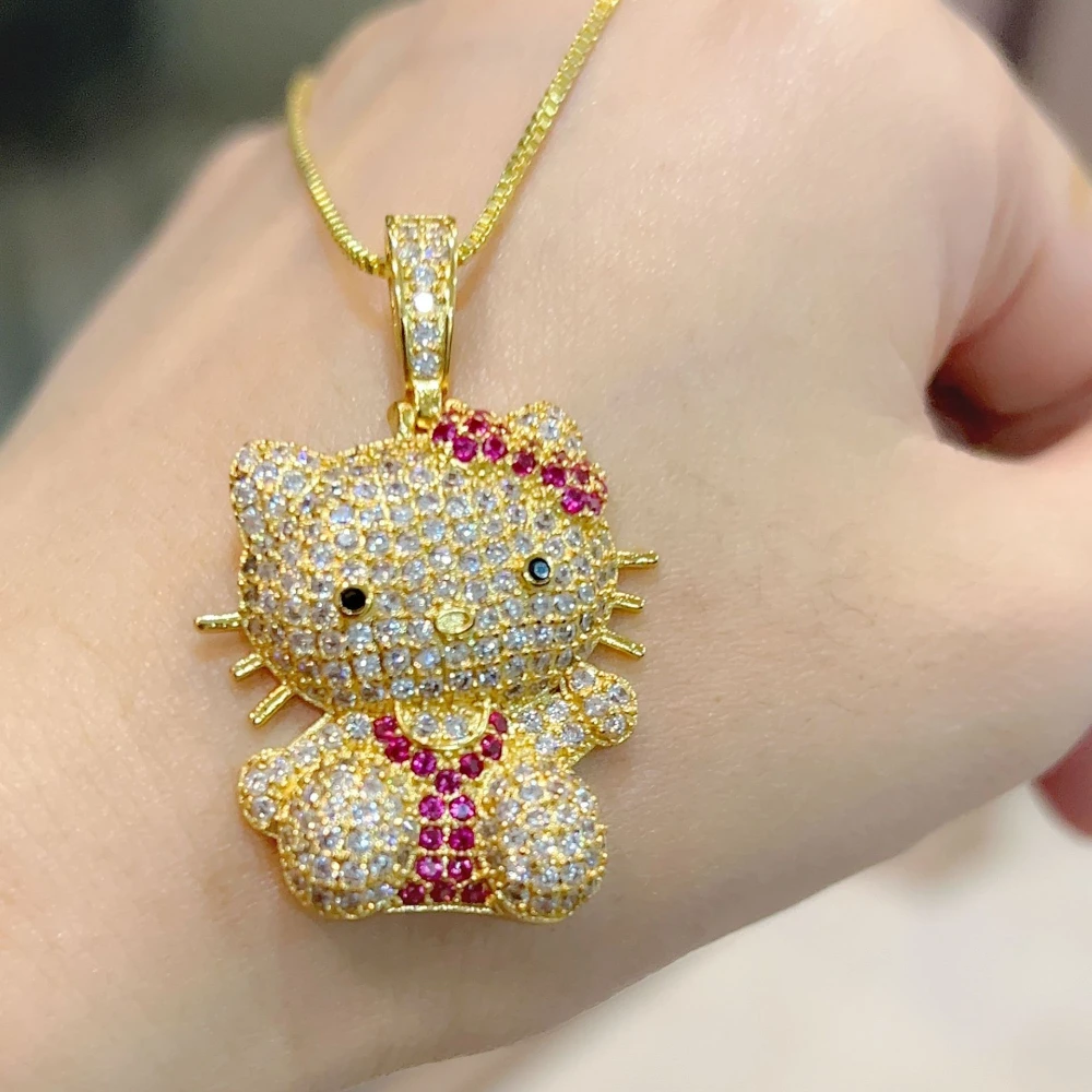 Necklace jewelry Sanrio Hello Kitty Anime Diamond Pendant