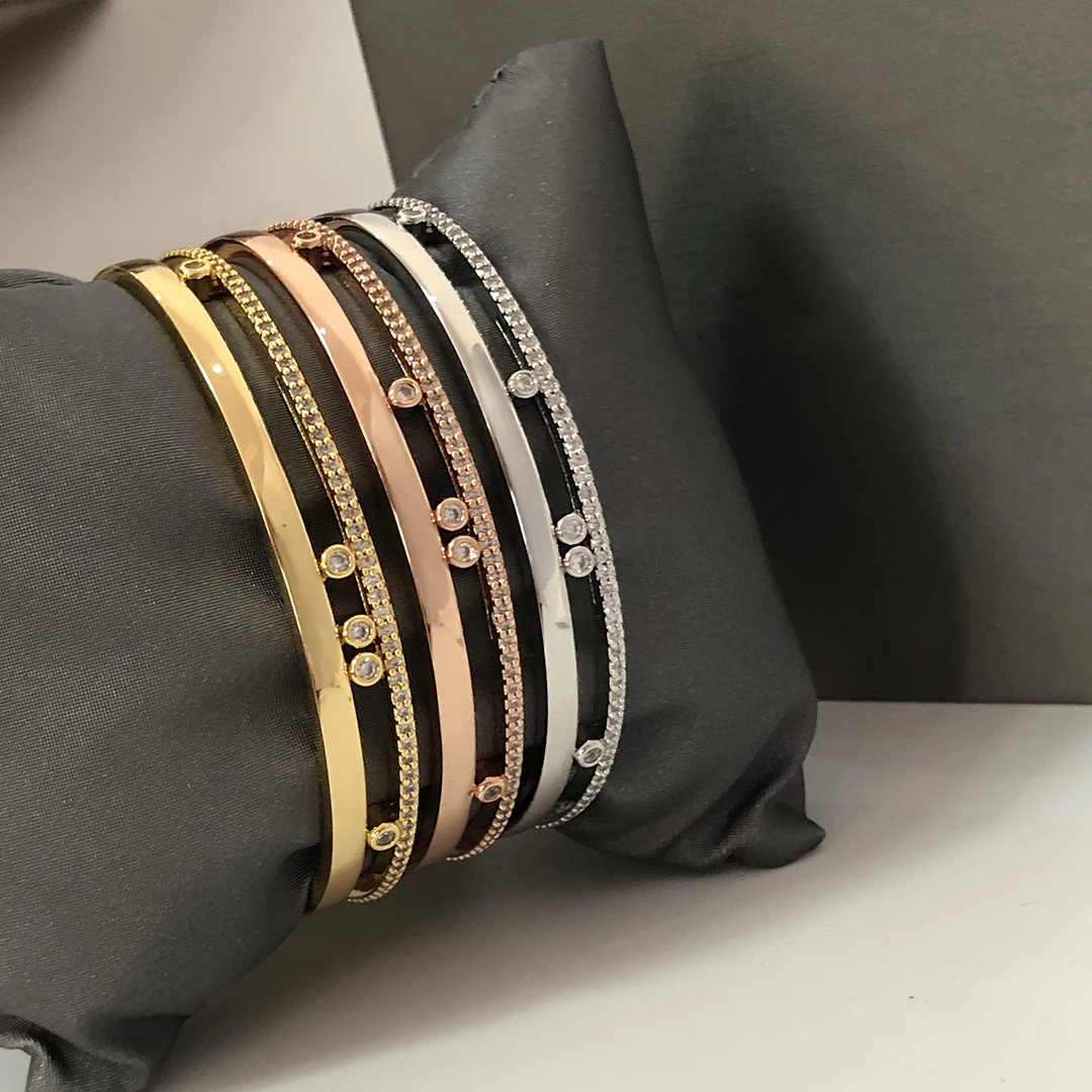 

S925 Luxury Jewelry Classic Move Series Moving Zircon Bracelet for Women Wedding Accessories Anniversary Gift