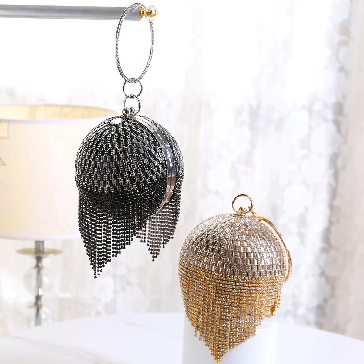 

Twinkling Handbag Golden Sliver Black Banquet Party Bag Crossbody Shoulder Bag Shiny Rhinestone Gift For Birthday