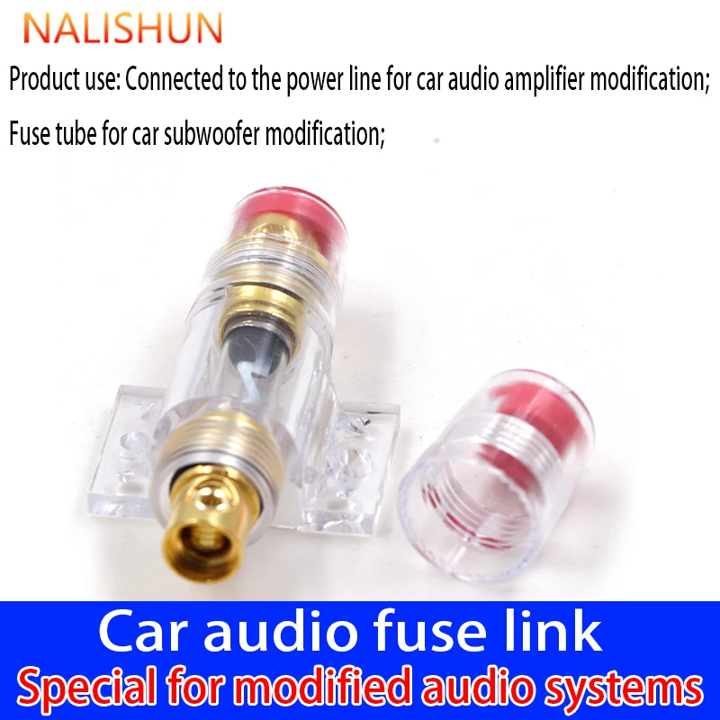 Auto Car Fuse Holder Block 20A 30A 40A 50A AGU Fuse Holder Audio In Line AMP Amplifier Gold Plated Breaker Inline