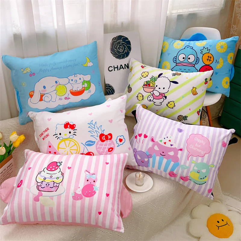 Sanrio Cartoon Pillowcase Kuromi My Melody Cinnamoroll Back Cushion Cover High Quality Japanese Style Sleeping Pillow Case Girl 2