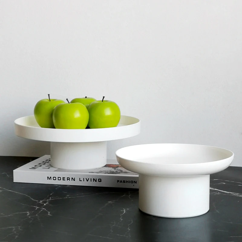 Vassoi portaoggetti moderni Vassoio da tavolo decorativo Gioielli Organizzatore di archiviazione da tavolo Cucina Ciotole di frutta Accessori rotondi per la casa - immagine 2