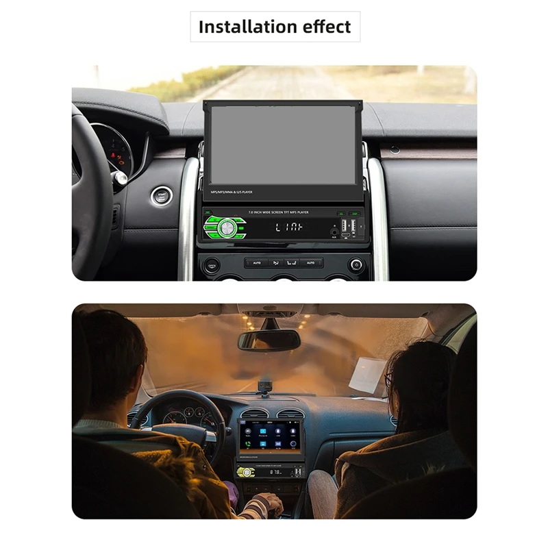 

1 Din 7-дюймовый автомобильный выдвижной экран беспроводной Carplay Android автомобильный Портативный радиоприемник FM хост