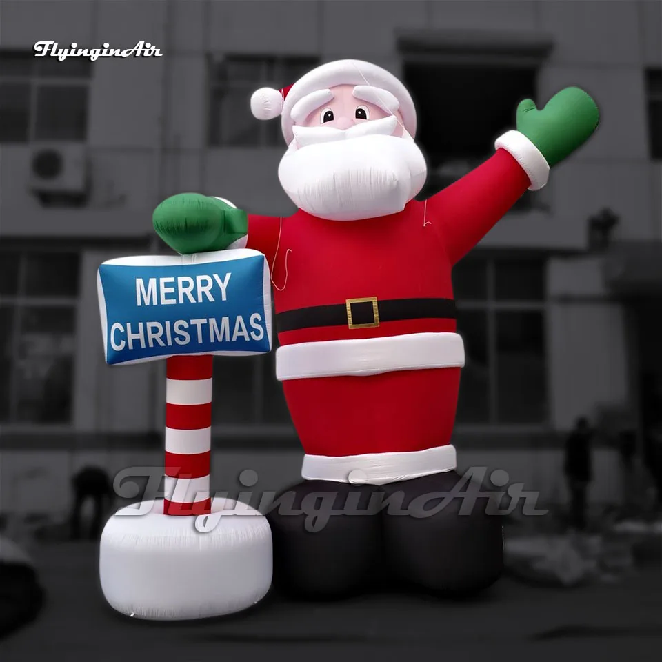 

Wonderful Red Giant Inflatable Santa Father Christmas Saint Nicholas Holding A Sign For Xmas Outdoor Decoration
