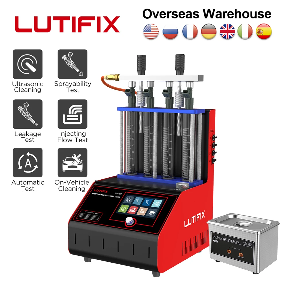 LUTIFIX MS300 Car Fuel Injector Tester Cleaning Machine Ultrasonic