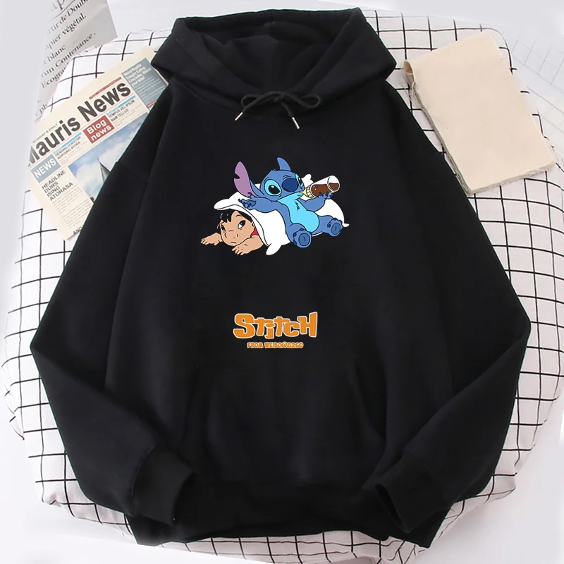 

Y2K Disney Stitch Cartoon Digital Printing Kawaii Women Loose Hoodie Female Hoodie Vintage Hoodie Sweatshirts